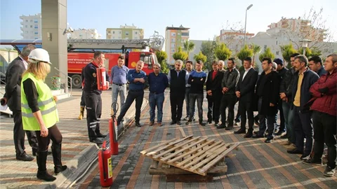 Erdemli Belediyesinden Yangın Tatbikatı