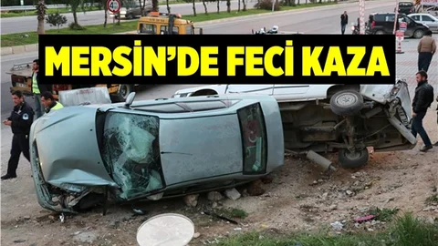Mersin'de Trafik Kazası, Erdemli İlçesinde Otomobil Duran Araca Çarptı