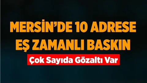 Mersin'de 10 Adrese Baskın