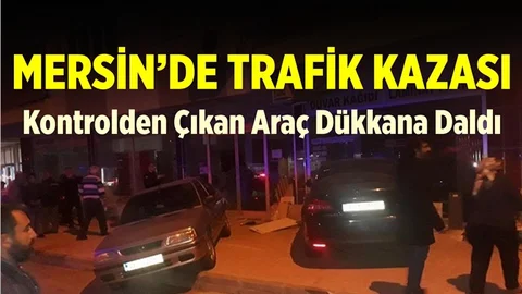 Kontrolden Çıkan Araç Dükkana Daldı
