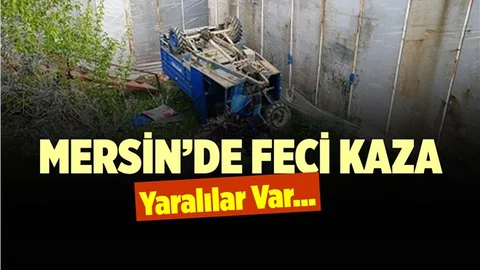 Mersin'de Çapa Motoru Şarampole Yuvarlandı