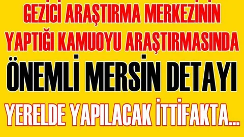 Gezici Araştırma Merkezine Göre Mersin'de Yerel Seçimde Durum Ne Olabilir?