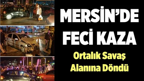 Mersin'de 3 Araç Birbirine Girdi