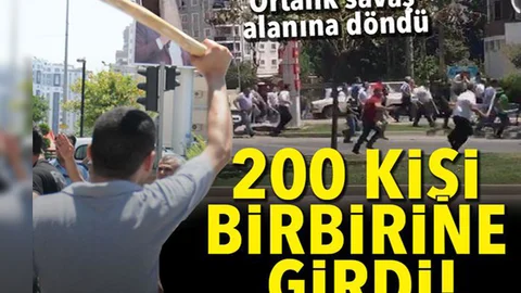 200 Kişi Taşla Sopayla Birbirine Girdi