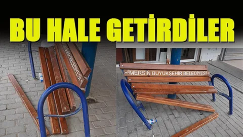 Mersin'de Otobüs Durağındaki Bankı Kırarak Kullanılamaz Hale Getirdiler