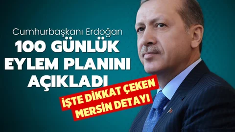 Cumhurbaşkanı Erdoğan'ın 100 Günlük İcraat Planında Mersin Detayı