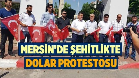 Mersin'de Şehitlikte Dolar Protestosu