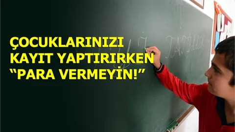 Okula Kayıt Yaparken, Para Vermeyn