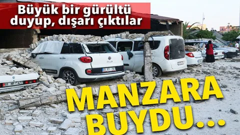 Faciadan Dönüldü! Fabrika duvarı araçların üzerine çöktü!