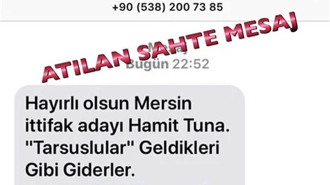 Mersin’de Gece Sahte SMS Atıldı