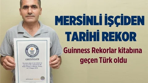 Mersinli İşçiden Tarihi Rekor! Guinness Rekorlar Kitabına Adını Yazdırdı