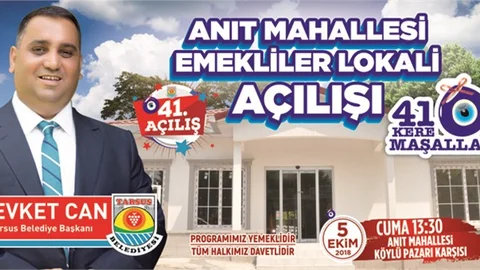 Emekliler Lokali 5 Ekim Cuma Günü Açılıyo, Tarsus Belediyesi, Emeklilere İkinci Baharını Yaşatacak