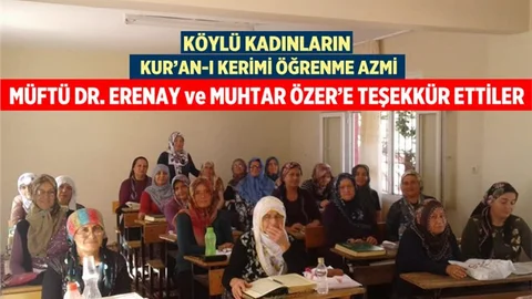 Kursiyer Kadınlardan Müftü Dr. Hayri Erenay ve Muhtar Şükrü Özer'e Teşekkür