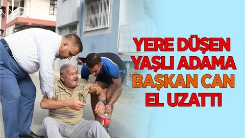 Yere Düşen Yaşlı Adama Başkan Can El Attı