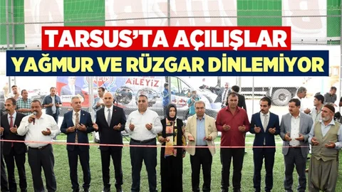 Mersin Tarsus Bahçe Mahallesi Halı Sahası Törenle Açıldı
