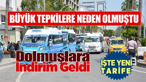 Mersin'de Dolmuş Fiyatlarına İndirim Geldi