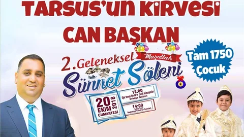 Tarsus'ta Dev Sünnet Şöleni 20 Ekim 2018 Cumartesi Günü Yapılacak