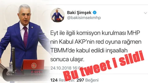 Mersin Milletvekili, EYT İçin Attığı Olumlu Tweeti Sildi