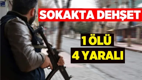 Sokak Ortasında Silahlı Çatışmada 1 Kişi Öldü 4 Kişide Yaraladı