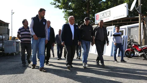 Erdemli Sanayi Esnafına Ziyaret, Başkan Tollu'ya Sanayi Esnafından Plaket