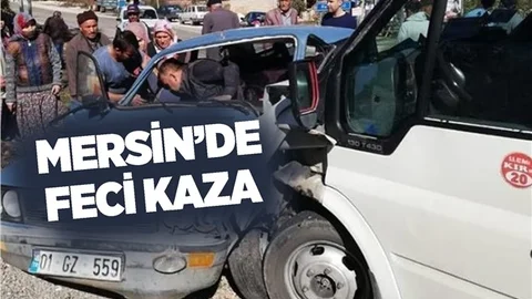 Mersin'de Otomobil ve Minibüs Çarpıştı, Yaralılar Var...