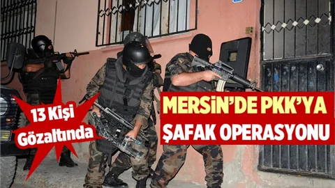 Mersin'de PKK'ya Eş Zamanlı Şafak Operasyonu