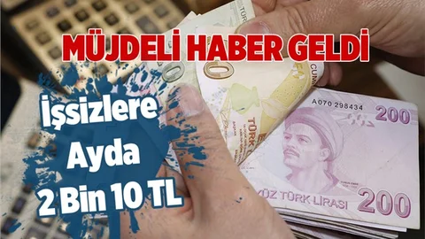 Müjdeli Haber! İşsize Ayda 2 Bin 10 Tl