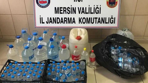 Mersin'de 138 Litre Bandrolsüz Rakı Ele Geçirildi