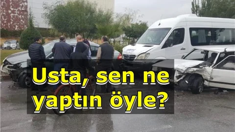 Tamir Ettiği Arabayı Test İçin Yola Çıkan Usta 5 Araca Çarptı