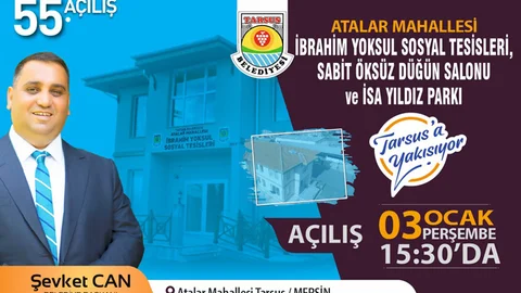 Tarsus Atalar Mahallesinde Sosyal Tesis, Düğün Salonu Ve Park Açılışı Gerçekleşecek