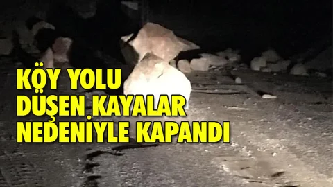 Mersin'de Düşen Kayalar Köy Yolunu Kapadı