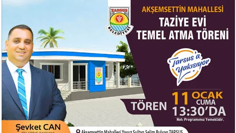 Başkan Can'ın 55. Hizmeti, Akşemsettin Mahallesi Taziye Evi Temeli Atılıyor