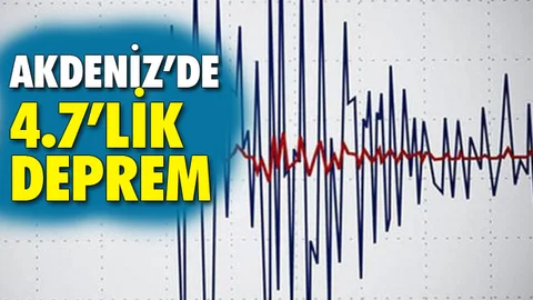 Akdeniz’de 4.7 Büyüklüğünde Deprem! AFAD Resmi Verileri