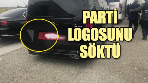 Aday,  Seçim Aracındaki Parti Logosunu Söktü