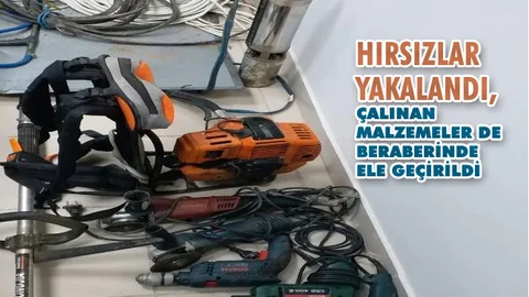 Hırsızlar Çaldıkları Malzemelerle Yakalandı