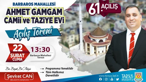 Barbaros Mahallesi Ahmet Gamgam Camii ve Taziye Evi İbadete Açılıyor