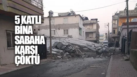 Mersin Toroslar Mevlana Mahallesinde 5 Katlı Bina Çöktü