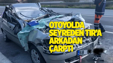 Otoyolda Seyreden TIR'a Arkadan Çarptı
