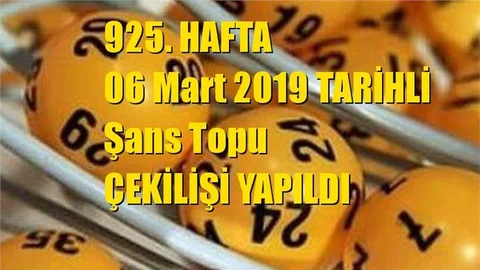 Şans Topu Sonuçları 06 Mart 2019 Tarihli Kazandıran Sayılar