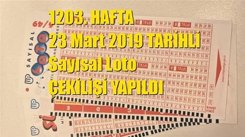 Sayısal Loto Sonuçları 23 Mart 2019 Tarihli Çıkan Sayılar: 01 - 09 - 15 - 18 - 41 - 47
