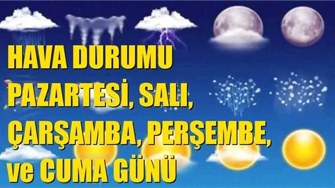 Merkez ve Mersin'in 13 İlçesine Ait 5 Günlük Hava Durumu