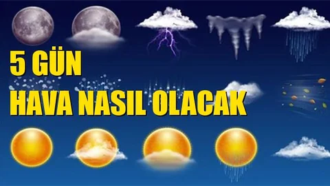 Mersin ve İlçeleri Dahil 5 Günlük Hava Durumu