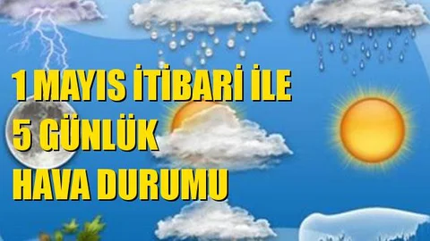 5 Mayıs Çarşamba Dahil 5 Günlük Mersin Hava Durumu