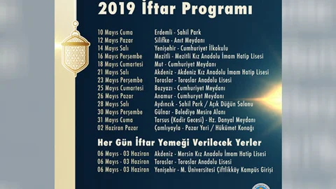 Mersin Büyükşehir Belediyesi Ramazan İftar Programı 2019