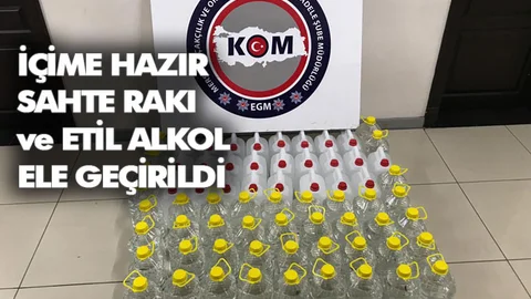 215 Litre İçime Hazır Sahte Rakı Ele Geçirildi