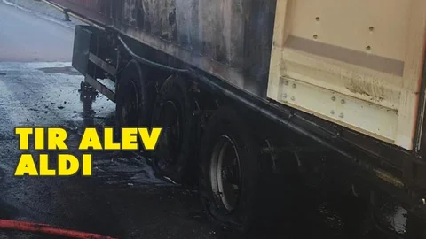 Konteyner Yüklü Tır Yandı