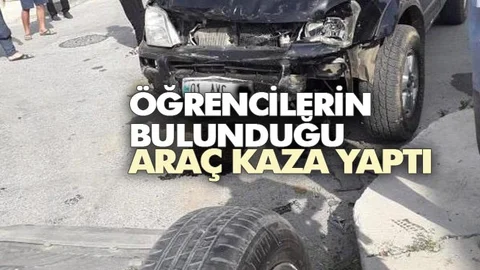 Öğrencilerin Bulunduğu Araç Kaza Yaptı