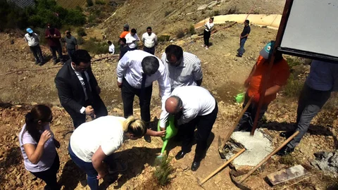 Anamur'da Fidan Dikimi; Şehit İbrahim Şık Hatıra Ormanına Fidan Diktiler