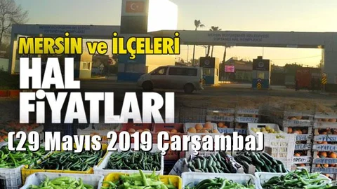 Mersin Hal Müdürlüğü Fiyat Listesi (29 Mayıs 2019 Çarşamba)