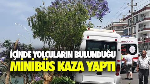 Yolcuların Bulunduğu Minibüs Kaza Yaptı